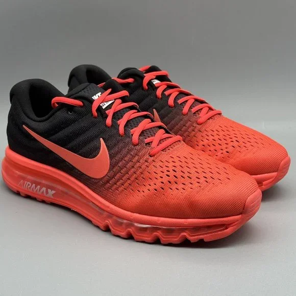 Nike Air Max 2017 Men's Running Shoes Bright Crimson Red Black New - Picture 5 of 15